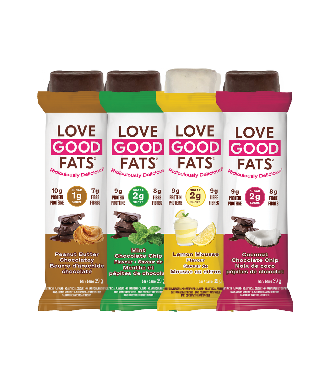 Chocolate Lovers Variety Pack | Low Sugar Snack Bars | Love Good Fats